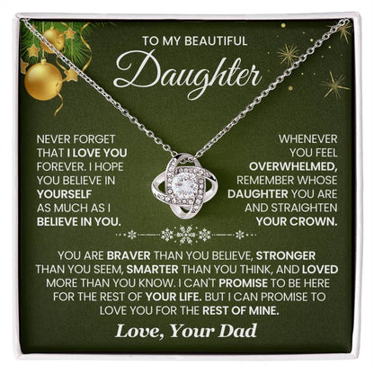 TO MY DAUGHTER FROM DAD - Premium Love Knot Necklace