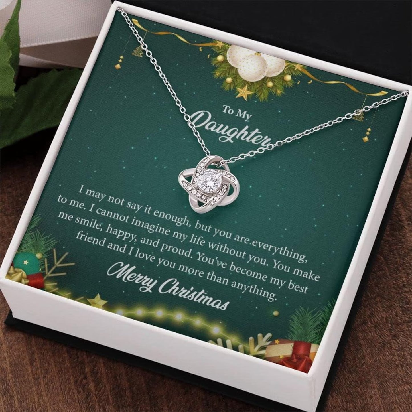TO MY DAUGHTER FROM MOM - Premium Love Knot Necklace