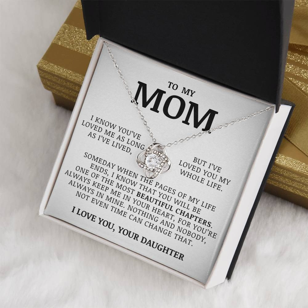 TO MY MOM FROM DAUGHTER - Premium Love Knot Necklace
