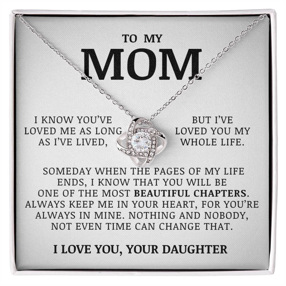 TO MY MOM FROM DAUGHTER - Premium Love Knot Necklace