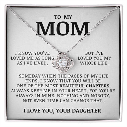 TO MY MOM FROM DAUGHTER - Premium Love Knot Necklace