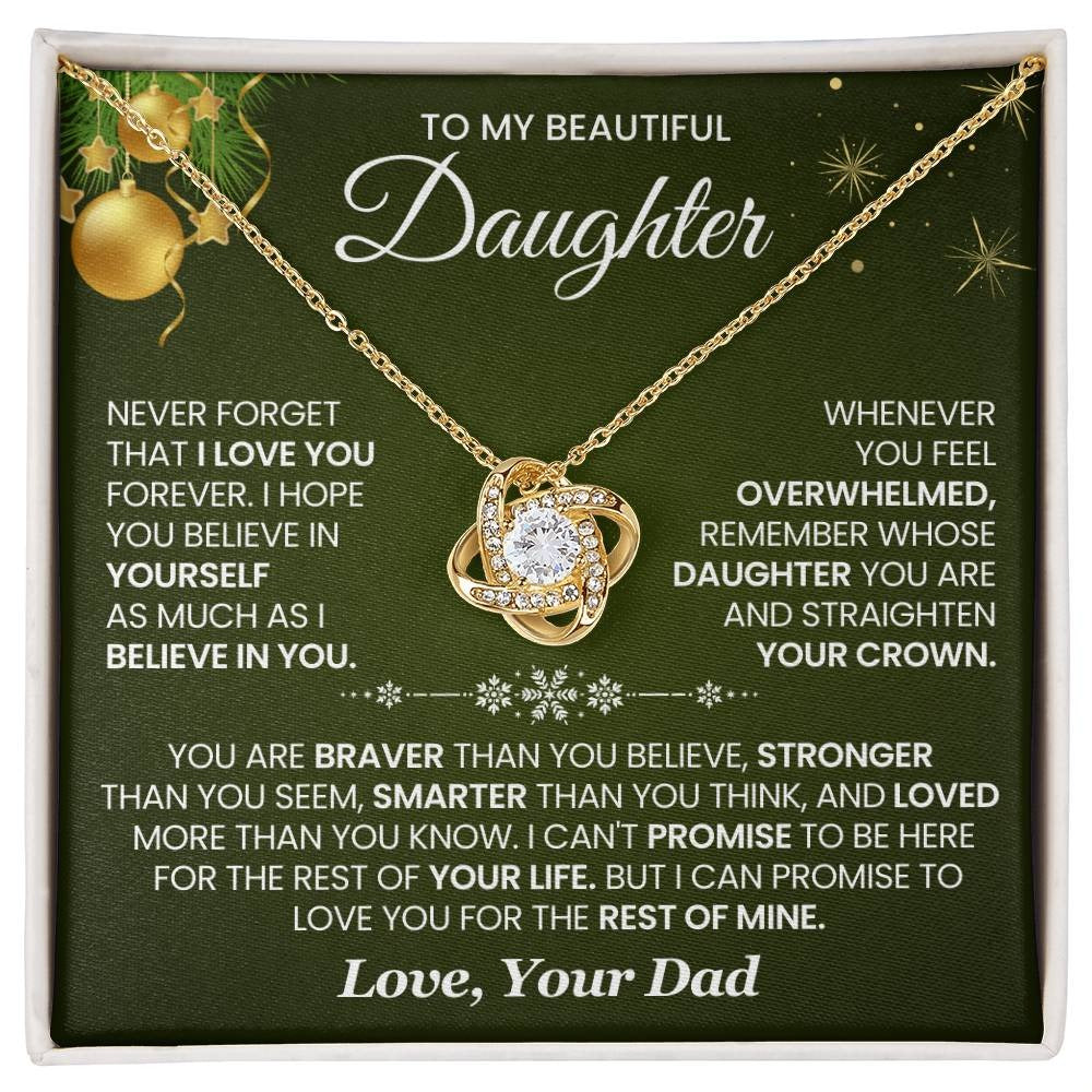 TO MY DAUGHTER FROM DAD - Premium Love Knot Necklace