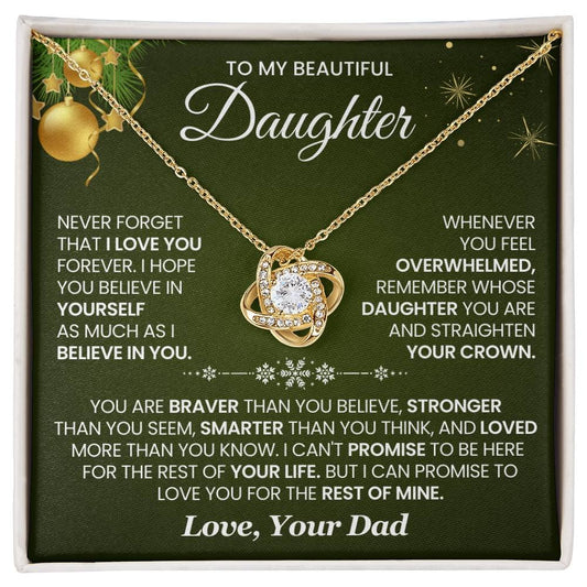 TO MY DAUGHTER FROM DAD - Premium Love Knot Necklace