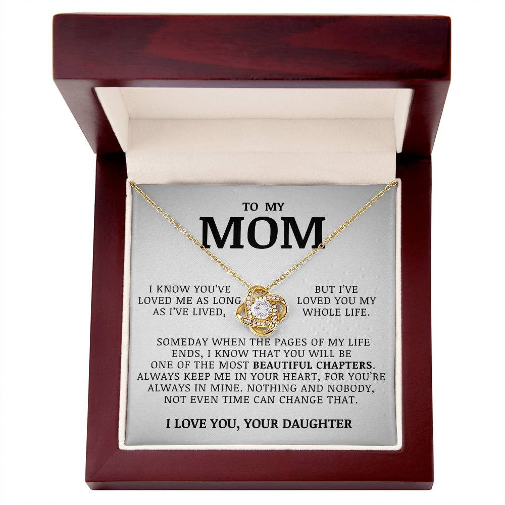 TO MY MOM FROM DAUGHTER - Premium Love Knot Necklace