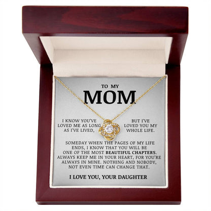TO MY MOM FROM DAUGHTER - Premium Love Knot Necklace