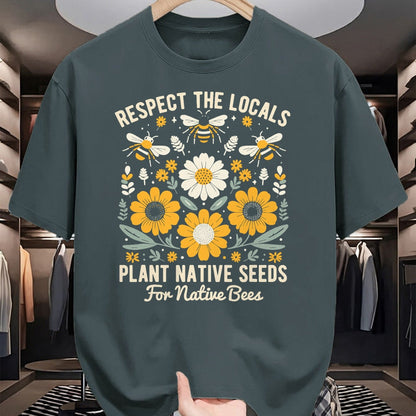 Native American T-Shirts, Vintage Native American Unisex T-Shirt/Hoodie/Sweatshirt HLT00 - Plant Native Seeds for Native Bees
