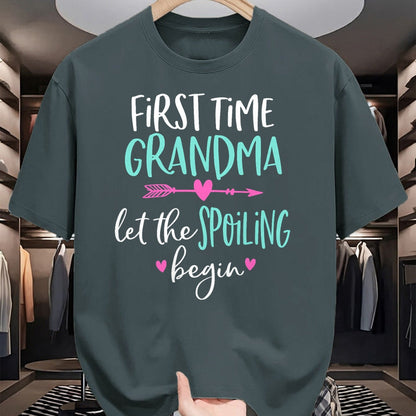 Best Grandma Shirt, Proud Grandma Unisex T-Shirt/Hoodie/Sweatshirt HLT00 - First Time Grandma Let the Spoiling Begin New 1st Time T-Shirt (1)