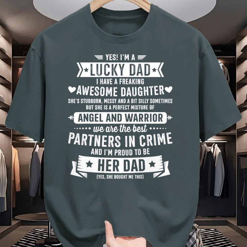 Gift for Dad Shirt, Funny Dad Unisex T-Shirt/Hoodie/Sweatshirt HLT00 –  Lucky proud dad awesome daughter for fathers day birthday T-Shirt