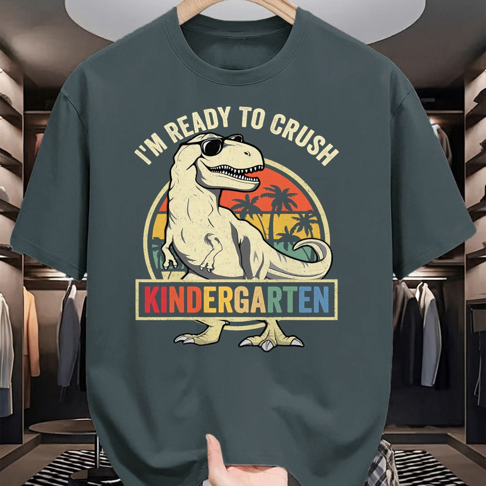 Best Student Shirt, Funny Back To School UnisexT-Shirt/Hoodie/Sweatshirt HLT00 - I_m Ready to Crush Kindergarten Back to School Dinosaur Boys T-Shirt