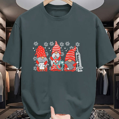 Funny Nurse Shirt, Nurse Unisex T-Shirt/Hoodie/Sweatshirt HLT00 - Nurse Christmas Gnomes Cute Xmas Scrub Top For Nurses Women T-Shirt