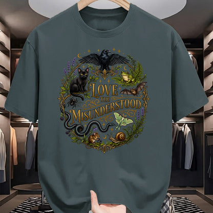Cat Love Shirt, Funny Cat Lover Gift UnisexT-Shirt/Hoodie/Sweatshirt HLT00 - Love The Misunderstood Bat Raven Black Cat Snake Frog Moth T-Shirt