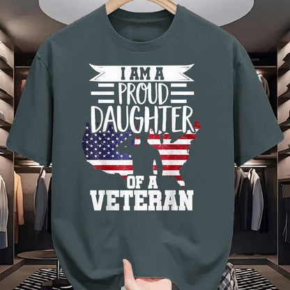 Proud Veteran Shirt, Funny Veteran UnisexT-Shirt/Hoodie/Sweatshirt HLT00 - Proud Daughter Veteran Nothing Scares Patriotic Veterans Day T-Shirt, Women, Olive Green, Large