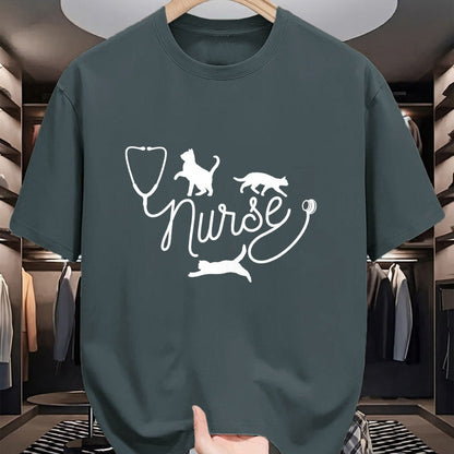 Funny Nurse Shirt, Nurse Unisex T-Shirt/Hoodie/Sweatshirt HLT00 - Nurse Cat Mom - RN Nurse and Cat Lovers T-Shirt (1)