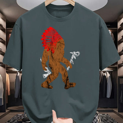 Native American T-Shirts, Vintage Native American Unisex T-Shirt/Hoodie/Sweatshirt HLT00 - Indian Bigfoot Chief Sasquatch Western Carnival Costume