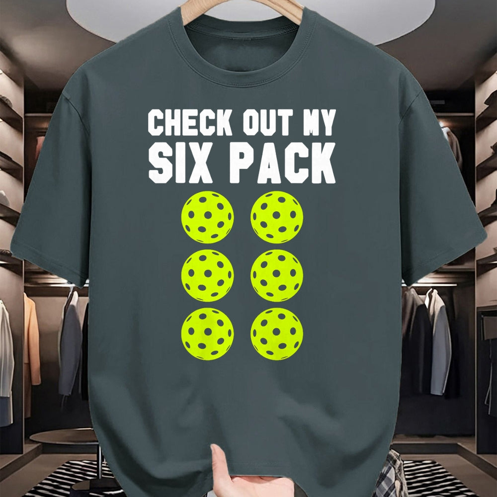 Funny Pickleball Shirt, Pickleball Lover Unisex T-Shirt/Hoodie/Sweatshirt HLT00 - Check Out My Six Pack Pickleball T-Shirt