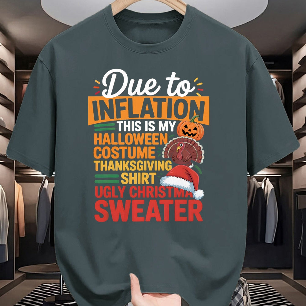 Best Thanksgiving Family Shirt , Funny Thanksgiving UnisexT-Shirt/Hoodie/Sweatshirt HLT00 - Due to Inflation This is My Halloween Thanksgiving Christmas T-Shirt
