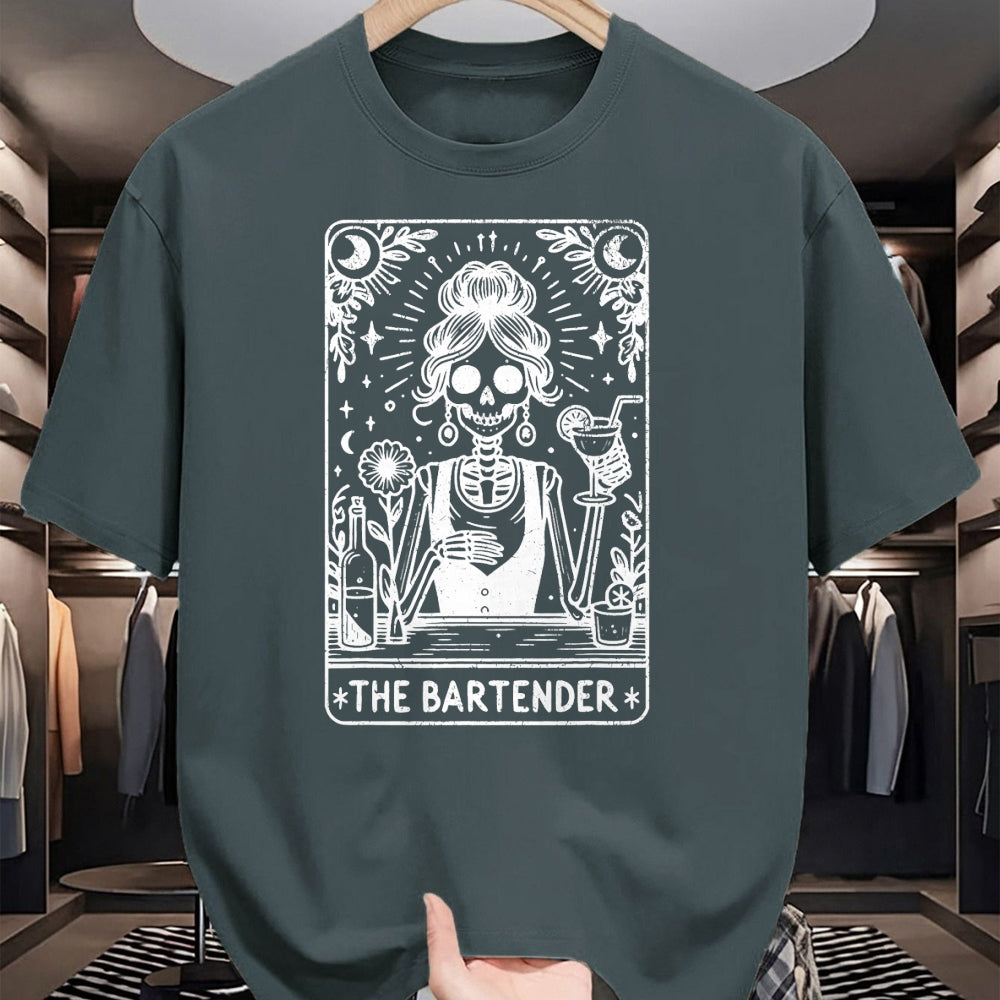 Best Thanksgiving Family Shirt , Funny Thanksgiving UnisexT-Shirt/Hoodie/Sweatshirt HLT00 - Bartender Tarot Card Skeleton Cocktail Witchy Vibes Alcohol T-Shirt