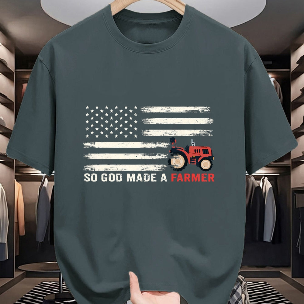 Best Farmer Life Shirt, Funny Farmer UnisexT-Shirt/Hoodie/Sweatshirt HLT00 - So God Made A Farmer, USA Flag of Farmer T-Shirt for Women Men