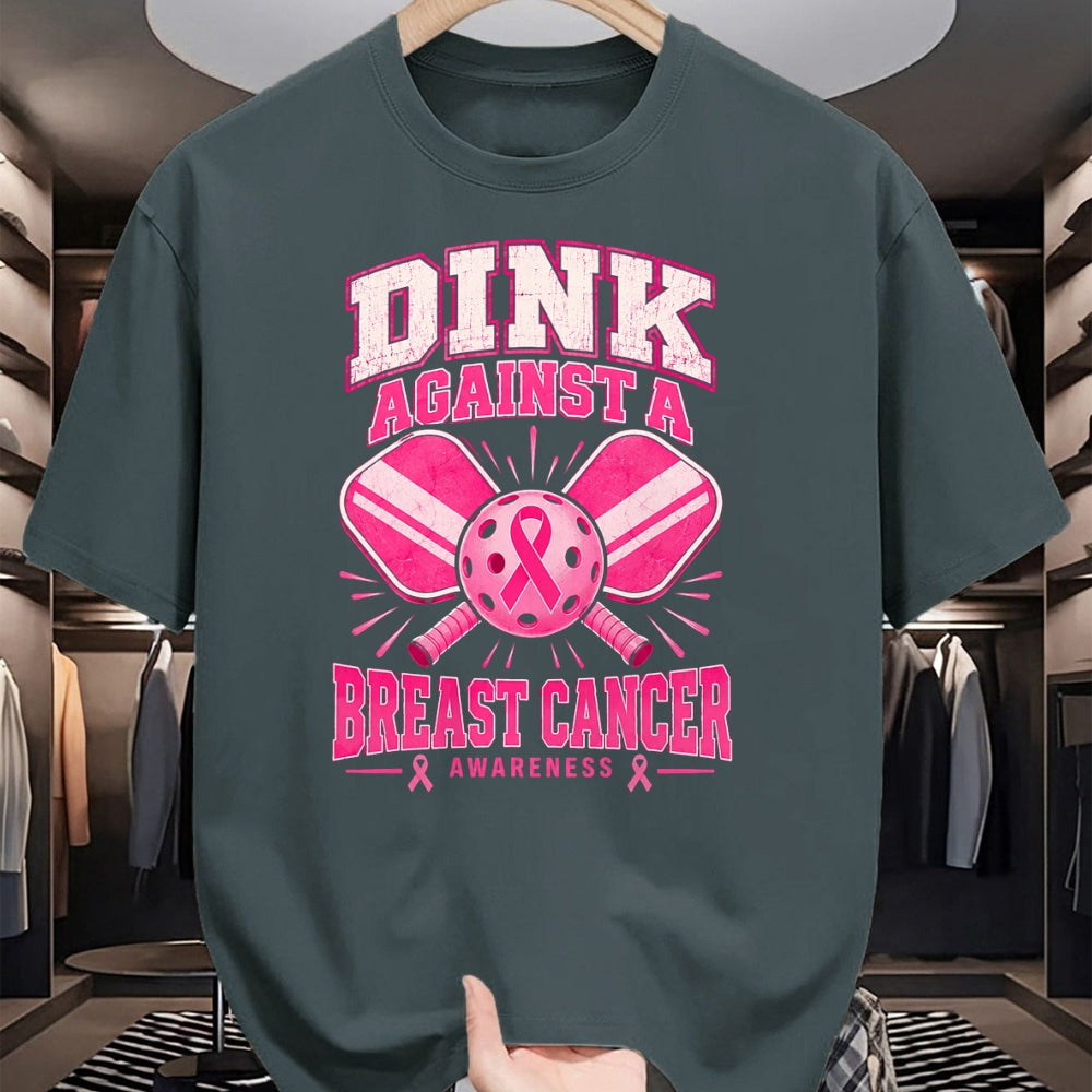 Funny Pickleball Shirt, Pickleball Lover Unisex T-Shirt/Hoodie/Sweatshirt HLT00 - Dink Against Breast Cancer Pickleball Awareness Supporter T-Shirt
