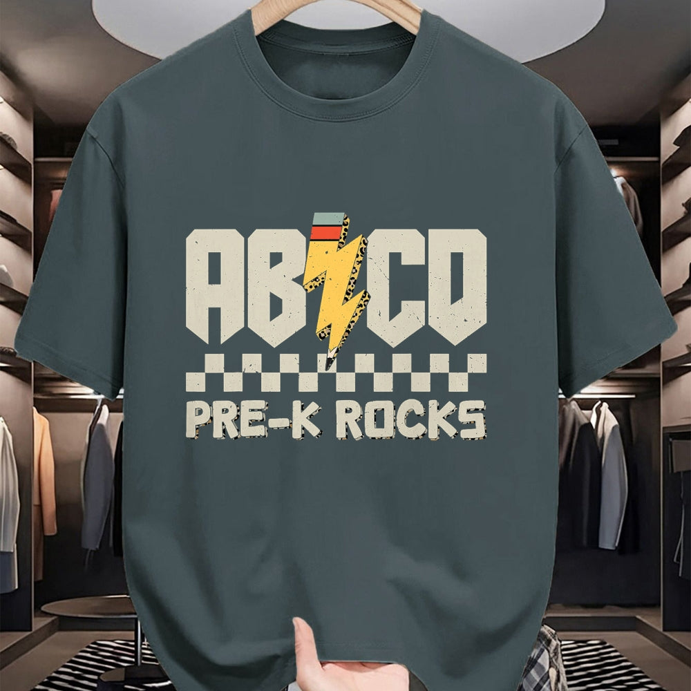 Best Teacher Shirt, Funny Teacher UnisexT-Shirt/Hoodie/Sweatshirt HLT00 - ABCD Pre-K Rocks Pencil Pre-K Teachers Rock for Boys and Children T-Shirt