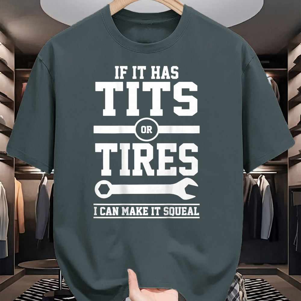 Best Mechanic Life Shirt, Funny Mechanic UnisexT-Shirt/Hoodie/Sweatshirt HLT00 - If It Has Tits Or Tires I Can Make It Squeal Mechanic (Back) T-Shirt (1)