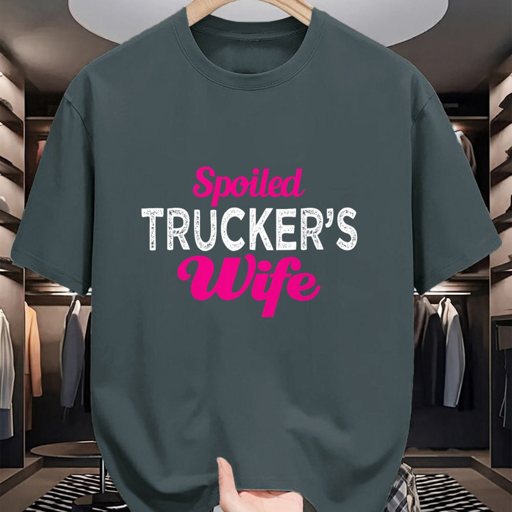Best Wife Shirt, Wife and Husband Unisex T-Shirt/Hoodie/Sweatshirt HLT00 - Gift for wife T shirt, spoiled wife   Spoiled Trucker's Wife Funny Wedding Anniversary T Shirt (1)