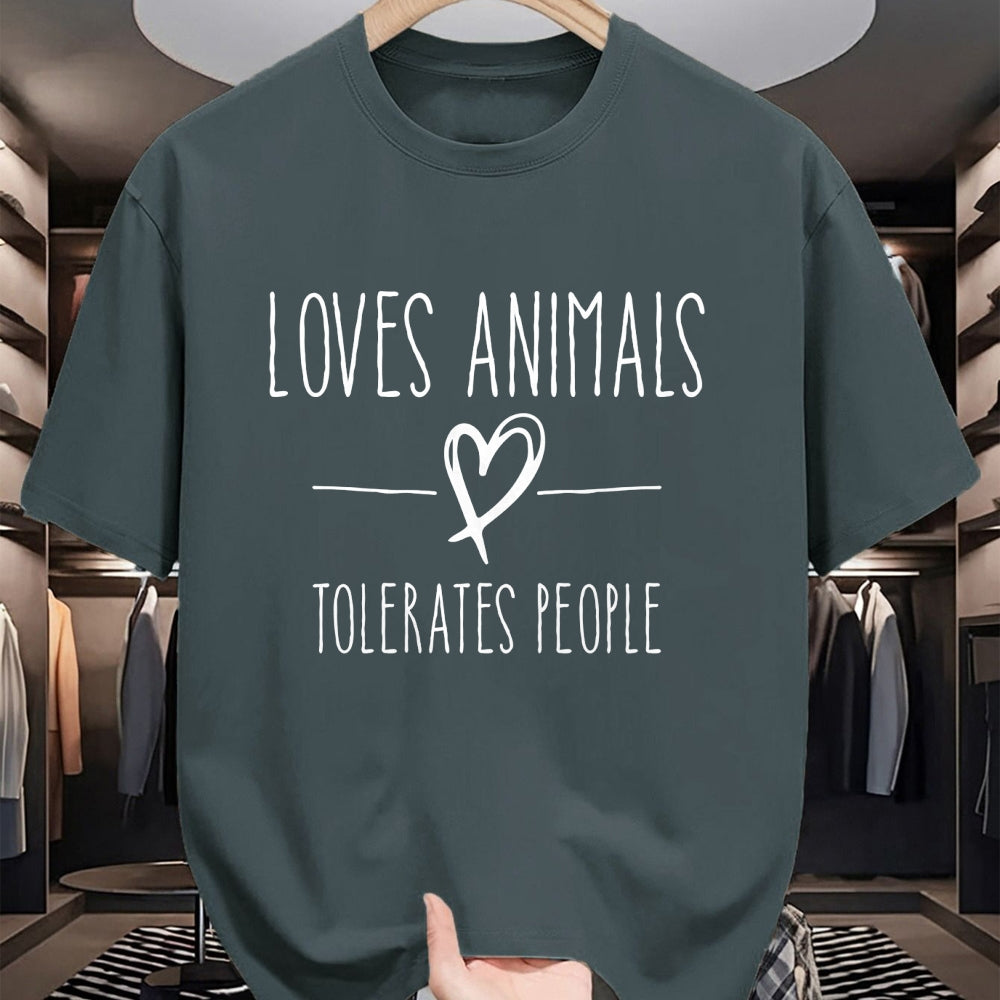 Cat Love Shirt, Funny Cat Lover Gift UnisexT-Shirt/Hoodie/Sweatshirt HLT00 - Loves Animals tolerates People Friends Cat Lover & Dog Love Long Sleeve T-Shirt
