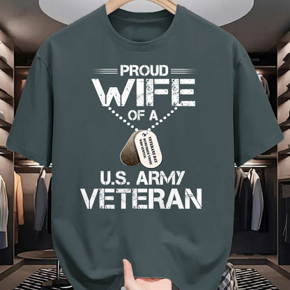 Best Wife Shirt, Wife and Husband Unisex T-Shirt/Hoodie/Sweatshirt HLT00 - Gift for wife T shirt, lucky wife   Proud Wife Of A U.S. Army Veteran, Veterans Day Gift