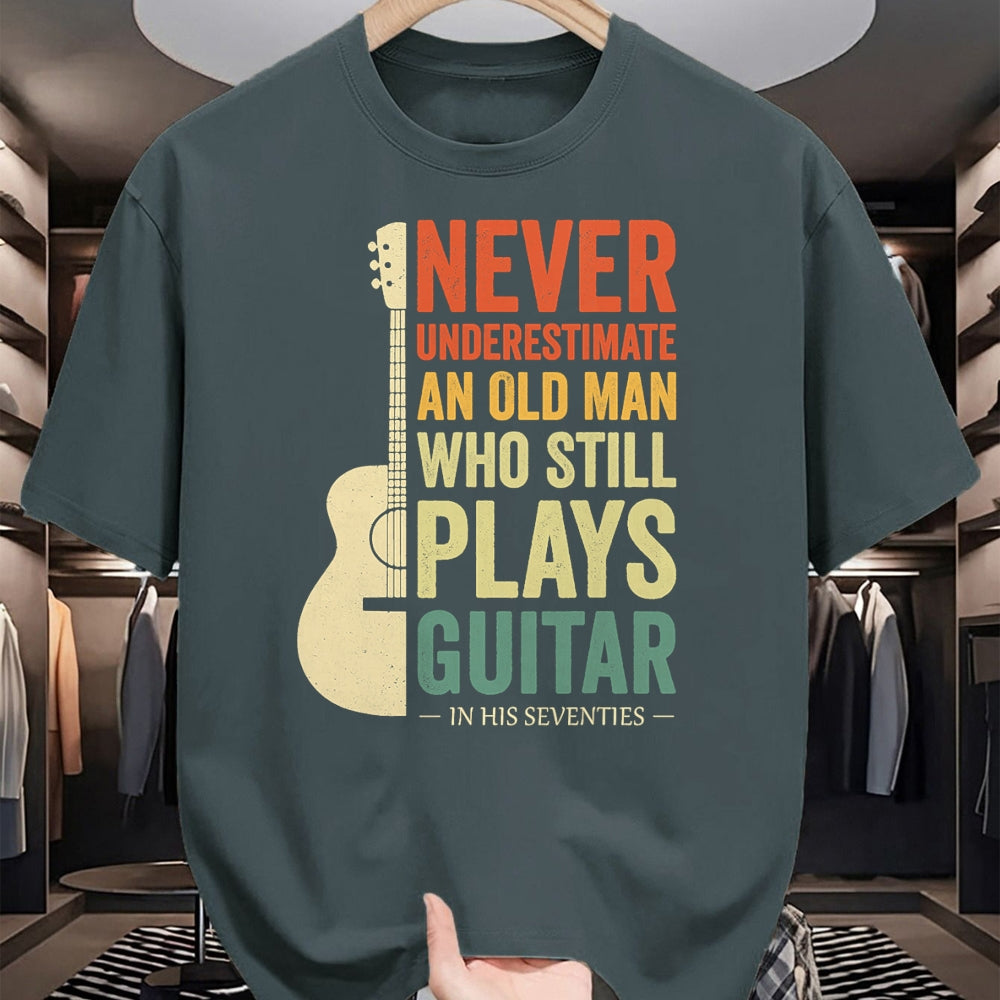 Guitar Lover Shirt, Funny Guitar UnisexT-Shirt/Hoodie/Sweatshirt HLT00 - Never Underestimate an Old Man in His 70s Plays Guitar T-Shirt