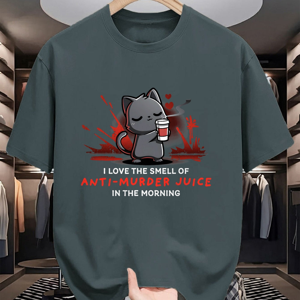 Cat Love Shirt, Funny Cat Lover Gift UnisexT-Shirt/Hoodie/Sweatshirt HLT00 - Cat Drink Coffee I Love The Smell Of Anti Murder Juice T-Shirt for Men Women (1)