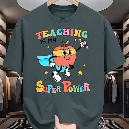 Best Teacher Shirt, Funny Teacher UnisexT-Shirt/Hoodie/Sweatshirt HLT00 - Retro Teaching is My Superpower Apple Teacher Appreciation T-Shirt