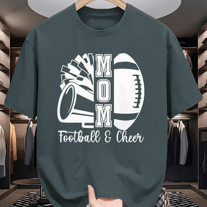 Gift for Mom Shirt, Funny Mom Unisex T-Shirt/Hoodie/Sweatshirt HLT00 - Mom Of Both Proud Football And Cheer Mom T-Shirt