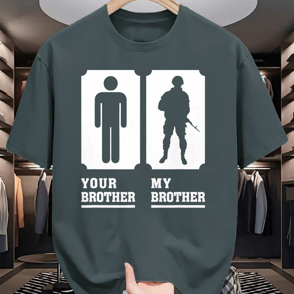 Gift for Mom Shirt, Funny Mom Unisex T-Shirt/Hoodie/Sweatshirt HLT00 - My Brother Is in Military Veteran Brother For Proud Sister T-Shirt