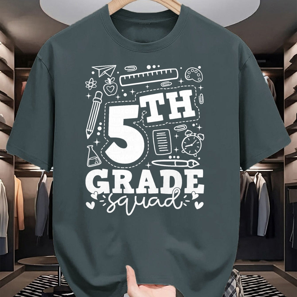Best Student Shirt, Funny Back To School UnisexT-Shirt/Hoodie/Sweatshirt HLT00 - Back to School 5th Fifth Grade Squad Teacher Kid T-Shirt