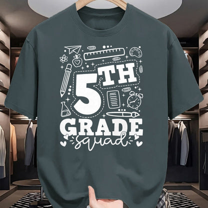 Best Student Shirt, Funny Back To School UnisexT-Shirt/Hoodie/Sweatshirt HLT00 - Back to School 5th Fifth Grade Squad Teacher Kid T-Shirt