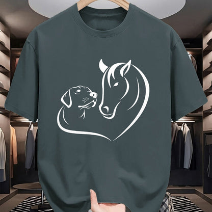 Best Horse Lover Shirt , Funny Horse UnisexT-Shirt/Hoodie/Sweatshirt HLT00 - Horse and Dog Women and Men Motif Horse Dog Lover T-Shirt T-Shirt