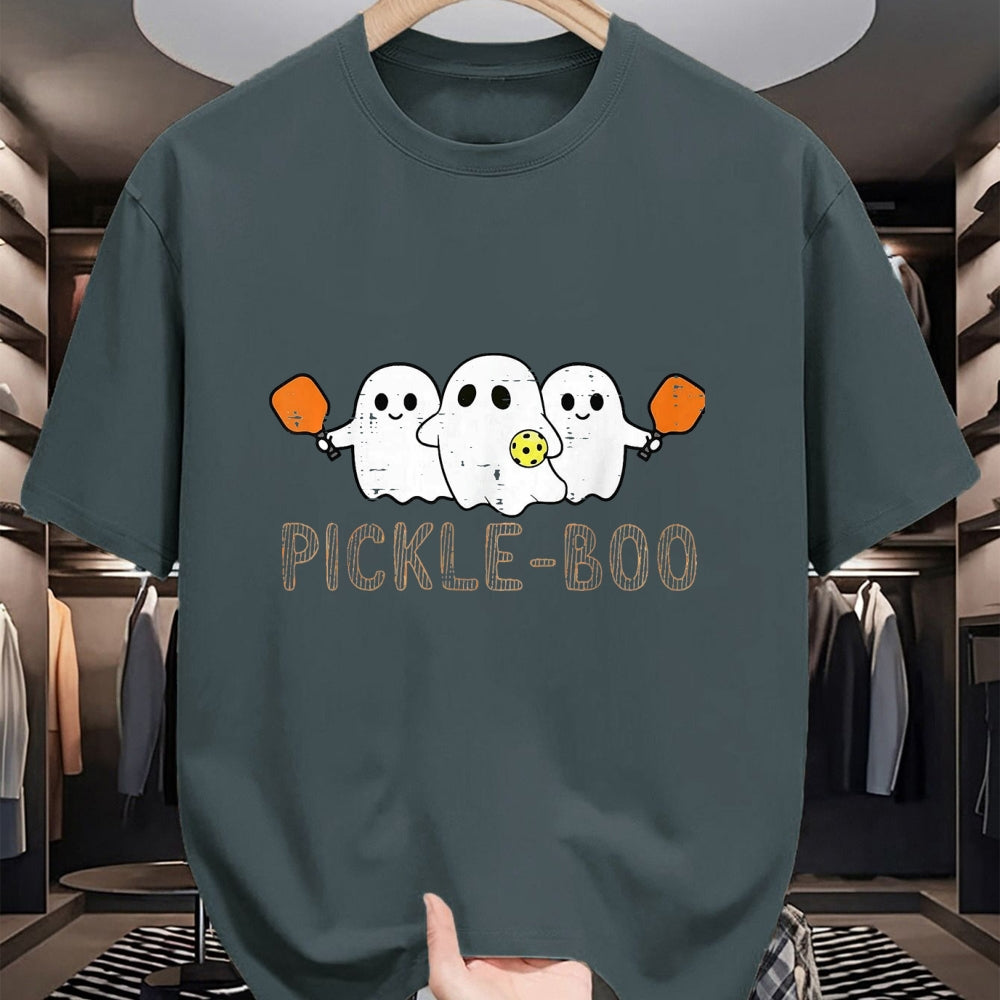 Funny Pickleball Shirt, Pickleball Lover Unisex T-Shirt/Hoodie/Sweatshirt HLT00 - Halloween Pickleball Ghosts Pickle Boo Costume Men Women Kid T-Shirt, Women