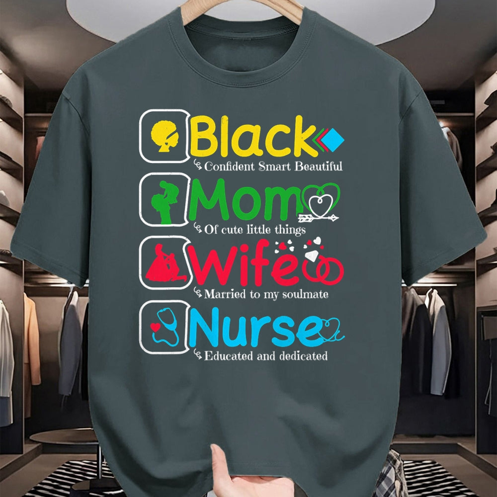 Funny Nurse Shirt, Nurse Unisex T-Shirt/Hoodie/Sweatshirt HLT00 - Black Nurse Mommy Wife - African American Mothers Women Mom T-Shirt