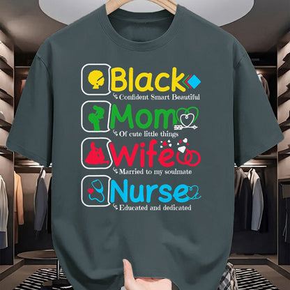 Funny Nurse Shirt, Nurse Unisex T-Shirt/Hoodie/Sweatshirt HLT00 - Black Nurse Mommy Wife - African American Mothers Women Mom T-Shirt