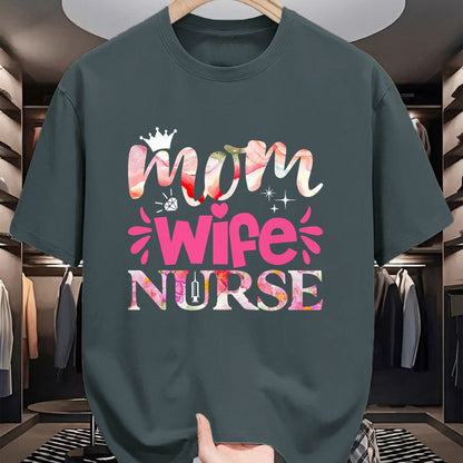 Funny Nurse Shirt, Nurse Unisex T-Shirt/Hoodie/Sweatshirt HLT00 - Mom Wife Nurse T-Shirt