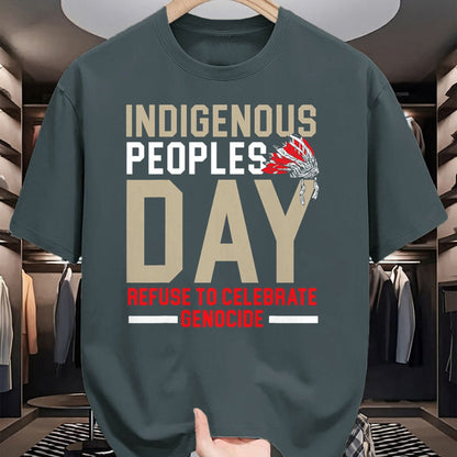 Native American T-Shirts, Vintage Native American Unisex T-Shirt/Hoodie/Sweatshirt HLT00 - Indigenous Peoples Day Refuse To Celebrate Genocide