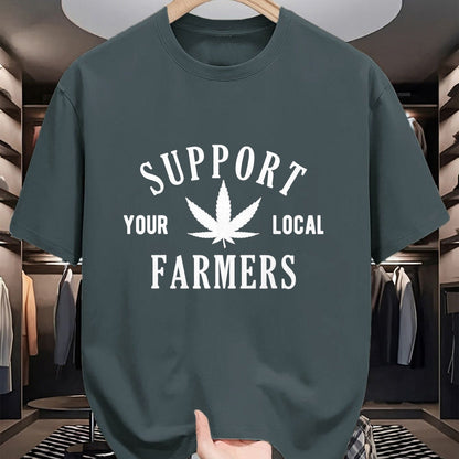 Best Farmer Life Shirt, Funny Farmer UnisexT-Shirt/Hoodie/Sweatshirt HLT00 - Support Your Local Farmers Cannabis Leaf Marijuana T-Shirt, Men, Burgundy, Large