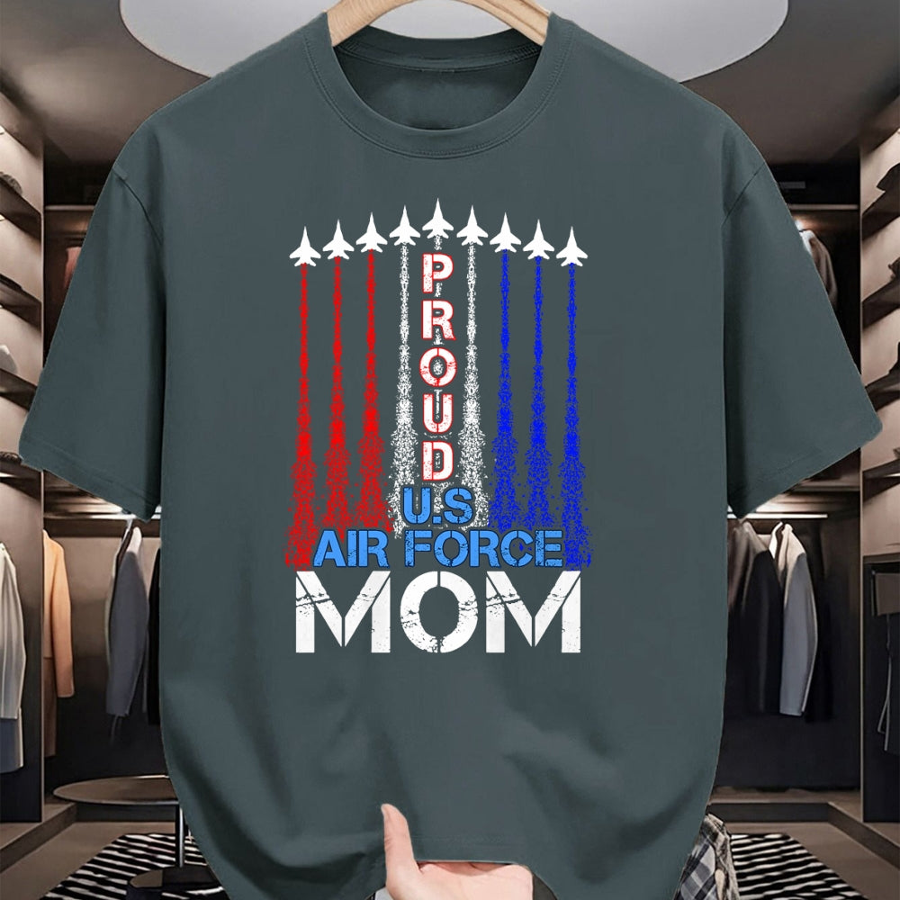 Gift for Mom Shirt, Funny Mom Unisex T-Shirt/Hoodie/Sweatshirt HLT00 - ic Jet 4th Of July Proud US Air Force Mom US Flag T-Shirt