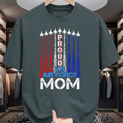 Gift for Mom Shirt, Funny Mom Unisex T-Shirt/Hoodie/Sweatshirt HLT00 - ic Jet 4th Of July Proud US Air Force Mom US Flag T-Shirt