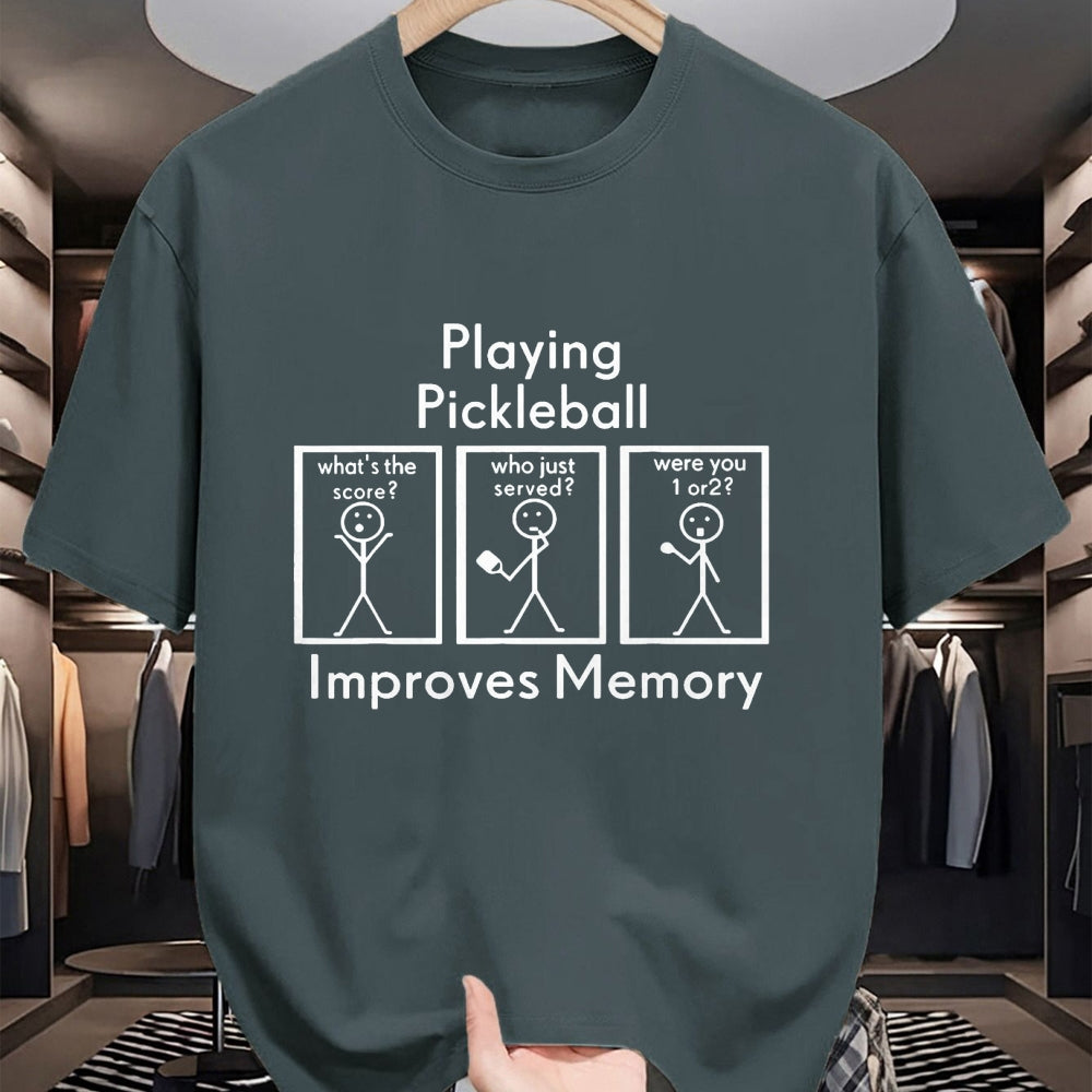 Funny Pickleball Shirt, Pickleball Lover Unisex T-Shirt/Hoodie/Sweatshirt HLT00 - Playing Pickleball Improves Memory Funny Pickleball Player T-Shirt