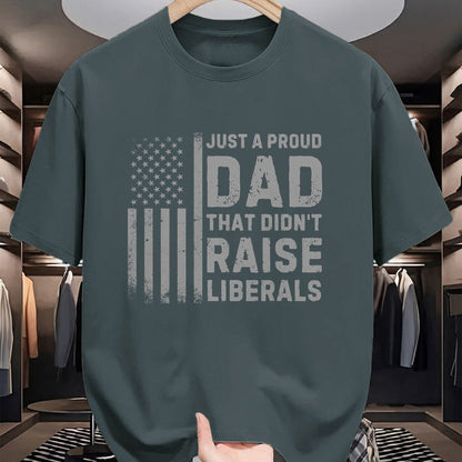 Gift for Dad Shirt, Funny Dad Unisex T-Shirt/Hoodie/Sweatshirt HLT00 – Vintage Usa Flag Just A Proud Dad That Didn_t Raise Liberals T-Shirt