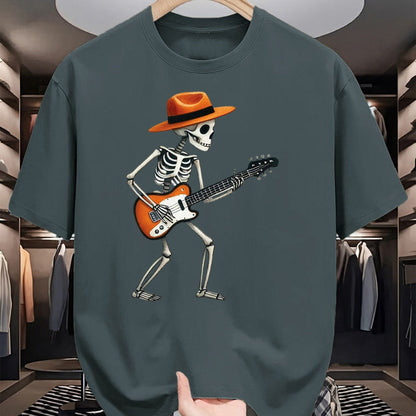 Guitar Lover Shirt, Funny Guitar UnisexT-Shirt/Hoodie/Sweatshirt HLT00 - Skeleton Playing Electric Guitar Rock Halloween Boys Men Tee T-Shirt