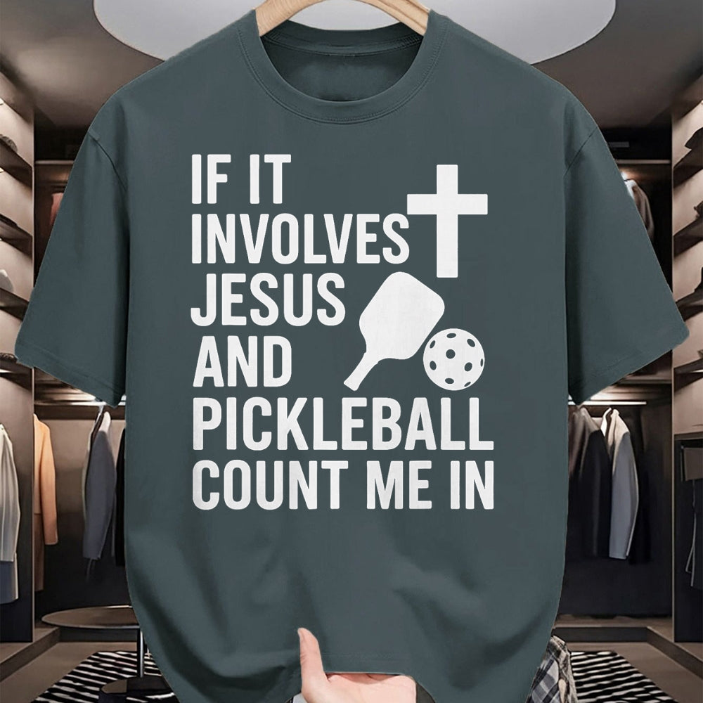 Funny Pickleball Shirt, Pickleball Lover Unisex T-Shirt/Hoodie/Sweatshirt HLT00 - If It Involves Jesus And Pickleball - Pickleballers T-Shirt