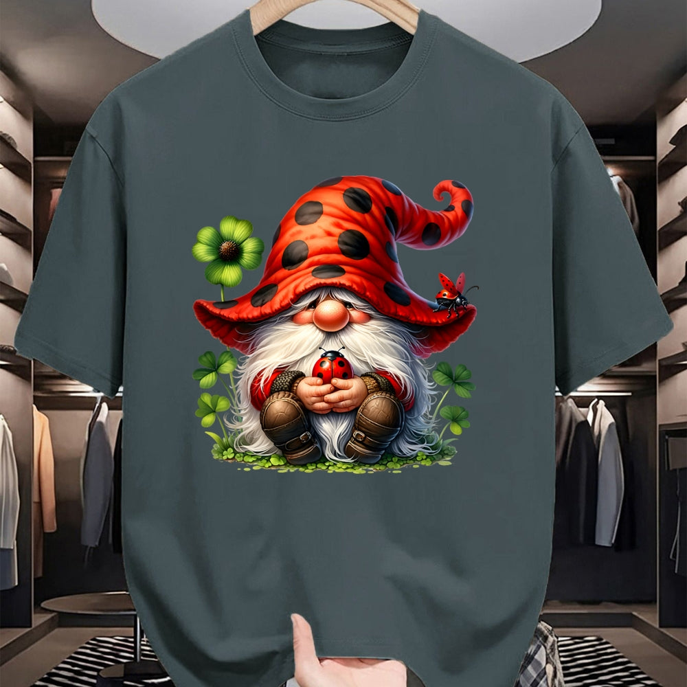 Gift for Mom Shirt, Funny Mom Unisex T-Shirt/Hoodie/Sweatshirt HLT00 - Ladybug Gnome For Lucky Mom And Dad Life With Shamrocks T-Shirt