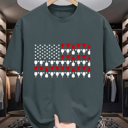 Funny Pickleball Shirt, Pickleball Lover Unisex T-Shirt/Hoodie/Sweatshirt HLT00 - Vintage USA Flag Pickleball Lovers Paddles Pickleball Player T-Shirt, Men, Black, 3X-Large